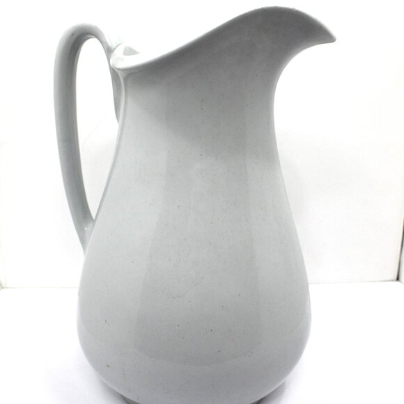 John Edwards Warrented IRONSTONE CHINA PITCHER White Stamped Heavy Solid - Picture 3 of 8